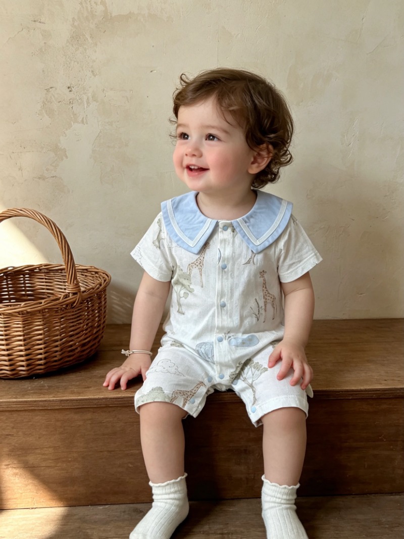 Bamboo Bodysuit Baby - Vêtements pour bébé girafe, combinaison d'été