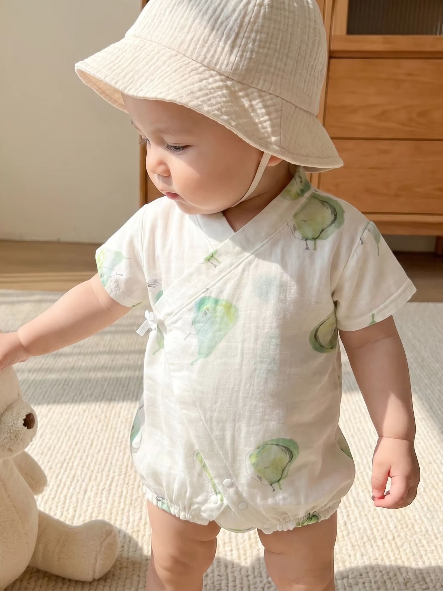 Bamboo Bodysuit Baby - Combinaison d'été pour bébé nouveau-né, imprimé
