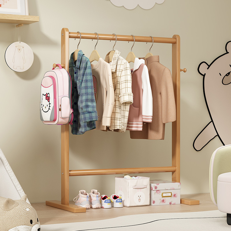 Baby Clothing Rack - Petit porte-chapeaux en bambou, porte-vêtements sur